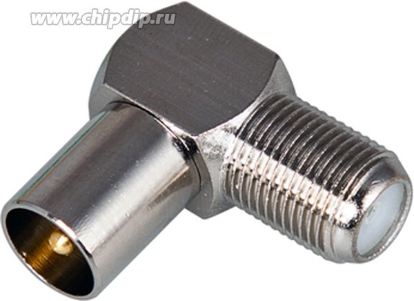 05-4311, ПЕРЕХОД гнездо F - штекер TV угловой