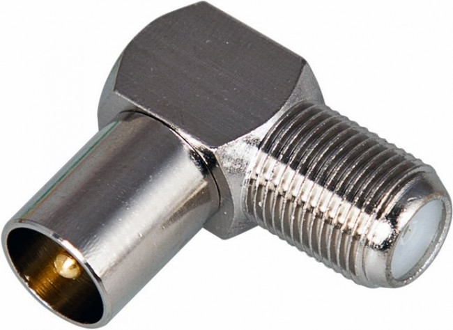 05-4311, ПЕРЕХОД гнездо F - штекер TV угловой