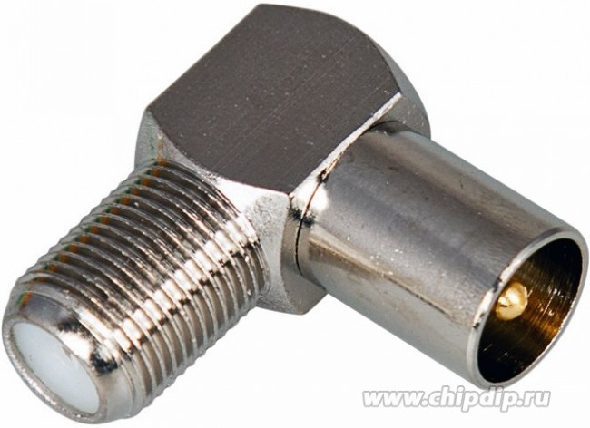 05-4311, ПЕРЕХОД гнездо F - штекер TV угловой