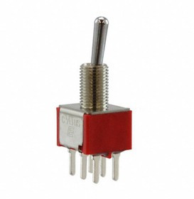 100DP1T1B1M2QE, Toggle Switches 2A 250VAC, 5A 120VAC/28VDC, ON-NONE-ON, DPDT, NO HARDWARE INCLUDED