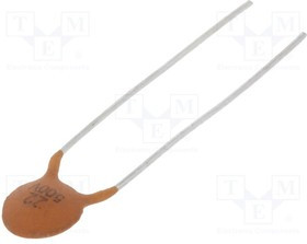 CC-22/500, Конденсатор: керамический, 22пФ, 500В, SL, ±10%, THT, 5мм CC-22/500, Конденсатор: керамический, 22пФ, 500В, SL, ±10%, THT, 5мм