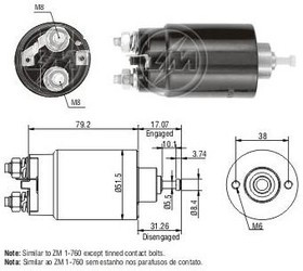 ZM760, Реле втягивающее FORD USA