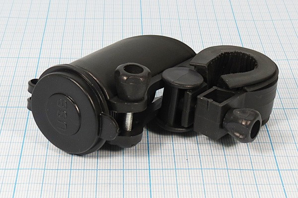 Гнездо питания USB2/вело, 14ВDC/5В-1А/2,1А, 2T, d20-30, с подсветкой зеленой; №14391 гн пит USB2/вело\14ВDC/5В-1А/ 2,1А\2T\\d20-30\ILзел