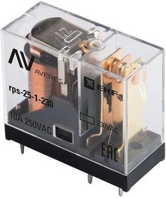 rps-25-1-230, Реле промежуточное РП slim 25/1 10A 230В AC AVERES