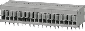 TBL009-254-18GY-2GY, Fixed Terminal Blocks Terminal block, screwless, 2.54, Horizontal, 18, Gray w Gray Button