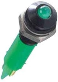 Q6F3BXXG24E, LED Panel Mount Indicators INDICATOR 24V FLUSH GREEN