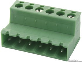 IC 2,5/ 6-ST-5,08, Съемная клеммная колодка, 5.08 мм, 6 вывод(-ов), 24AWG до 12AWG, 2.5 мм², Винт, 12 А