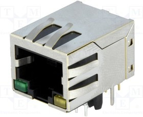 LMJ1998823130DL1TO, Гнездо, RJ45, PIN: 8, экранированный, с LED, Конф: 8p8c, THT