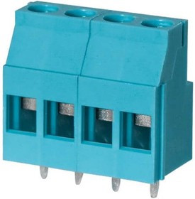 TB010-508-04BE, Fixed Terminal Blocks Terminal block, screw type, 5.08 , horizontal, 4 poles, CUI Blue, slotted screw, PCB mount