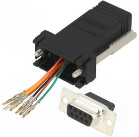 DA09-SMJ6-K-RC, Переходник: адаптер; гнездо RJ11,D-Sub 9pin "мама"