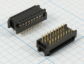 Разъем (IDC) DIP S-18 вилка, шаг P2.54x 7.62, контакты 18P, на шлейф, DIP S-18