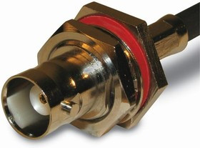 112202, Гнездо; BNC; "мама"; прямой; 50Ом; обжим; на панель; тефлон