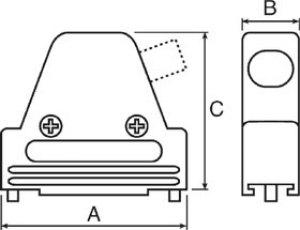 MHDVSL9-K, MHDVSL Series Zinc Angled D Sub Backshell, 9 Way, Strain Relief MHDVSL9-K, MHDVSL Series Zinc Angled D Sub Backshell, 9 Way, Strain Relief