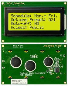 NHD-0420D3Z-FL-GBW-V3, Serial LCD - 4 x 20 Character - STN-Gray - Yellow/Green Backlight - 98.0 x 60.0 mm NHD-0420D3Z-FL-GBW-V3, Serial LCD - 4 x 20 Character - STN-Gray - Yellow/Green Backlight - 98.0 x 60.0 mm