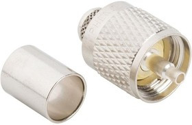 083-8SP-RFX, Вилка; UHF (PL-259); "папа"; прямой; пайка,обжим; на провод; фенол