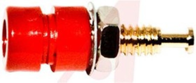 BU-P2142-2, Red Panel Mount Mini Banana Jack