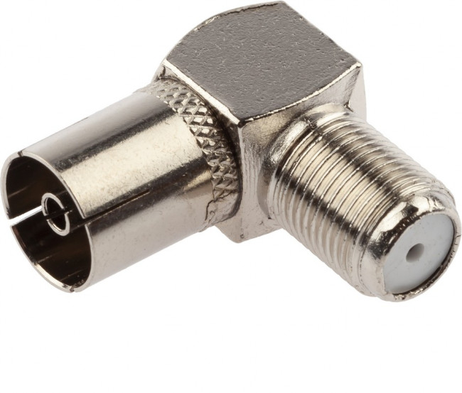 Переходник ЭРА SIMPLE гнездо F-гнездо TV угловой упаковка 1 шт. Б0048295