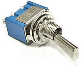 MTS-102-F1 on-on, Микротумблер MTS-102-F1, ON-ON, SPDT, 3 А, 250 В, 20 мОм, установочное отверстие 6,4 мм, 3 контакта