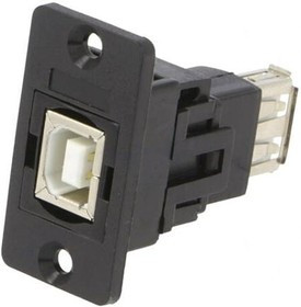 CP30607N, Адаптер USB, CSK Hole, Гнездо USB Типа B, Гнездо USB Типа A, USB 2.0, Slim FeedThrough