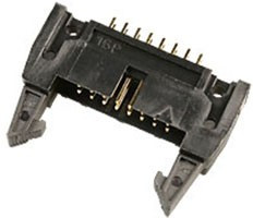 IDCC-16MS (SCM-16), вилка на плату шаг 2.54мм с защелками (119-16GSK)