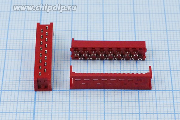 Разъем (Micro Match) MM-16M вилка, шаг P1.27, контакты 16P, на кабель/на шлейф, MM-16M