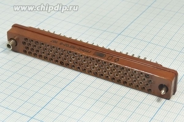 Прямоугольная соединительная розетка, шаг P3.5мм, 90 гнёзд,[23+22+23+22=90HP], пластиковый, на плату; №12814 гн ПрС\P3,5\90HP\ пл\\ГРПМ2-90Г