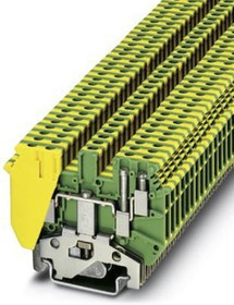 2775456, UDK 3-PE Series Green/Yellow Earth Terminal Block, Double-Level, Screw Termination