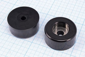 RL-SR-39x39x18, Ножка приборная, армированная шайбой, ø39мм, высота 18мм; №15728 ножка прибор 39x18\h- 8,0/отв 8,0\резин\\