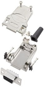 6355-0044-11, DE-9 Socket D-Sub Connector Kit, Zinc