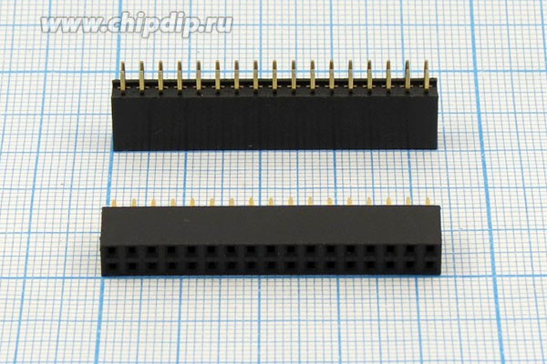 Разъем PBD-2x17 розетка, шаг P2.54, контакты 34P, монтаж на плату