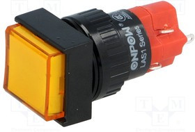 V16F-11Z-230O, Переключатель: кнопочный, Пол: 2, SPDT, 3A/250ВAC, 2A/24ВDC, ON-ON