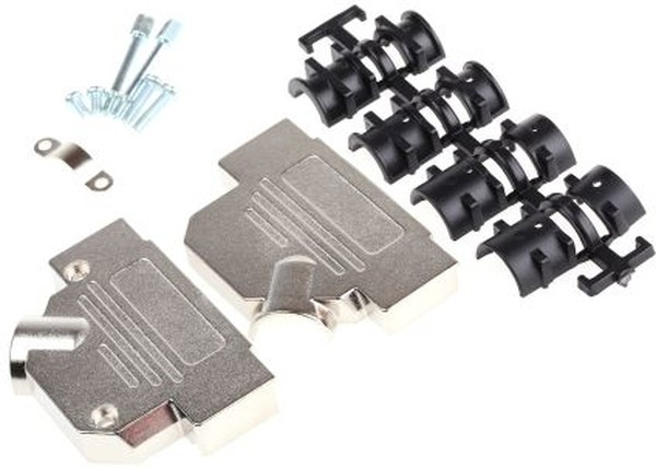 MHD45ZK50-K, MHD45ZK Series Zinc Angled D Sub Backshell, 50 Way, Strain Relief MHD45ZK50-K, MHD45ZK Series Zinc Angled D Sub Backshell, 50 Way, Strain Relief