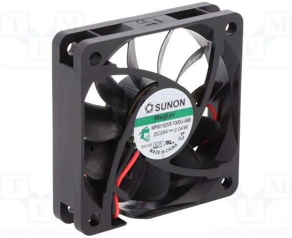 MF60152VX-1000U-A99, Вентилятор осевой, 24ВDC, 60x60x15мм, подшипник Vapo, 51,6куб.м/ч, 36,2дБА