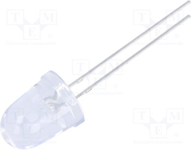 OSB5SAA201A, LED; 10mm; blue; 14400?18000mcd; 8°; Front: convex; 2.9?3.6V; Bullet