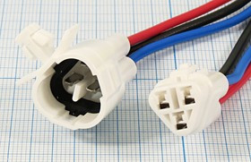 Клемма герметичная розетка + вилка, 2,2 мм, 3C, 100мм, DJ7035F2,2