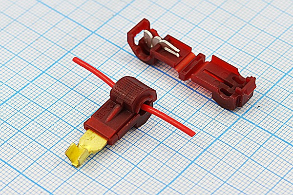 Клемма соединительная кабельная, зажим 1C-розетка 6,3, 0,5-1мм2, красный