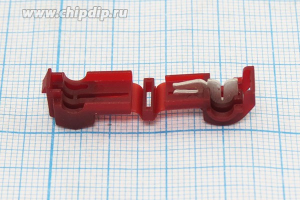 Клемма соединительная кабельная, зажим 1C-розетка 6,3, 0,5-1мм2, красный