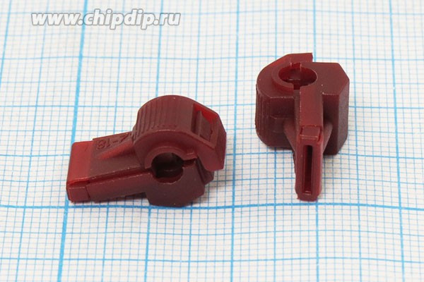 Клемма соединительная кабельная, зажим 1C-розетка 6,3, 0,5-1мм2, красный