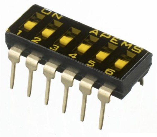IKD060000, 6 Way Through Hole DIP Switch 6PST, Recessed, Top Side Lever Actuator IKD060000, 6 Way Through Hole DIP Switch 6PST, Recessed, Top Side Lever Actuator