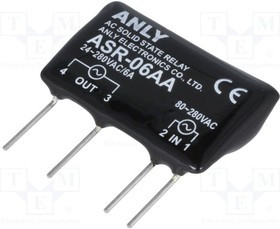 ASR-06AA, Реле: полупроводниковое, Uупр: 80-280ВAC, 6А, 24-280ВAC, THT, SIP