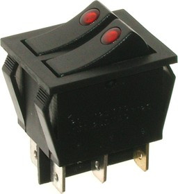 IRS-2101E-1C, Переключатель красный ON-OFF 6pin (250В 15А)