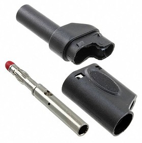 BU-31104-0, Black Male Banana Plug, 4 mm Connector, Solder Termination, 20A, 1000V, Nickel Plating