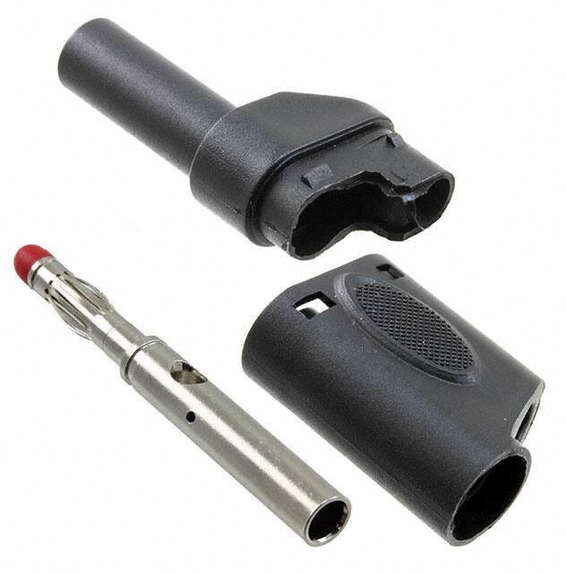 BU-31104-0, Black Male Banana Plug, 4 mm Connector, Solder Termination, 20A, 1000V, Nickel Plating