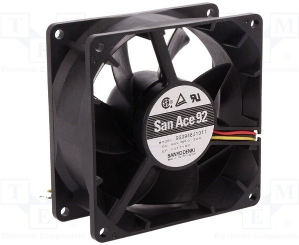 9G0948J1011, Вентилятор: DC, осевой, 48ВDC, 92x92x38мм, 203,63куб.м/ч, 55дБА 9G0948J1011, Вентилятор: DC, осевой, 48ВDC, 92x92x38мм, 203,63куб.м/ч, 55дБА