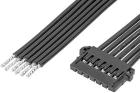219657-2061, Rectangular Cable Assemblies Pico-Lock F-S OTS Cbl Assy SR 100mm Au 6Ckts Blk
