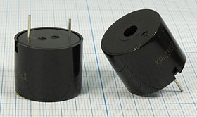 Зуммер пьезоэлектрический с генератором, размер 23x19, напряжение 8~15В, частота 3.3кГц, контакты 2P