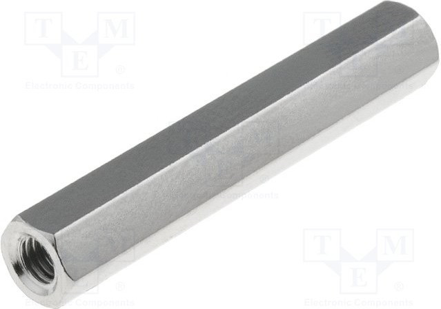 113X30, Дистанцирующая стойка, латунь, 30мм, никель, Внутр.резьба M3