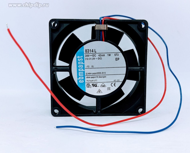 Вентилятор Ebmpapst 8314 L 80x32 42mA 1W ST2 2pin Вентилятор Ebmpapst 8314 L 80x32 42mA 1W ST2 2pin