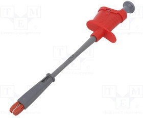 PJ6007-IEC-R, Щуп-зажим; "крокодил"; 6А; красный; Диап.захвата: макс.20мм; 4мм