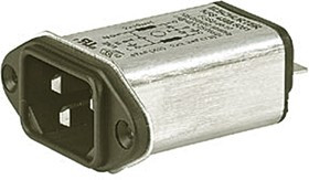 4300.5051, 1A, 250 V ac Male Panel Mount IEC Filter 4300.5051, Quick Connect None Fuse